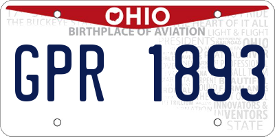 OH license plate GPR1893