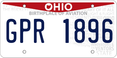 OH license plate GPR1896