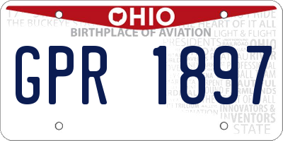 OH license plate GPR1897