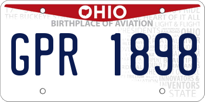 OH license plate GPR1898
