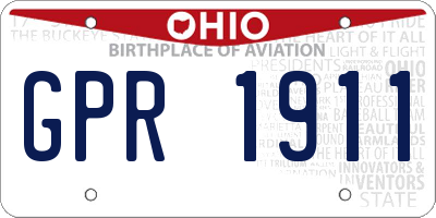 OH license plate GPR1911