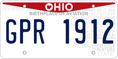 OH license plate GPR1912
