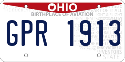 OH license plate GPR1913