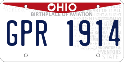 OH license plate GPR1914