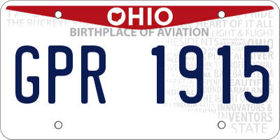 OH license plate GPR1915