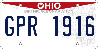 OH license plate GPR1916