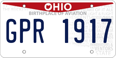 OH license plate GPR1917