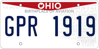 OH license plate GPR1919