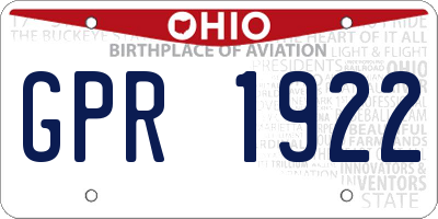 OH license plate GPR1922