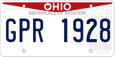 OH license plate GPR1928