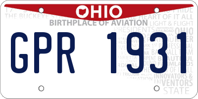 OH license plate GPR1931