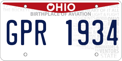 OH license plate GPR1934