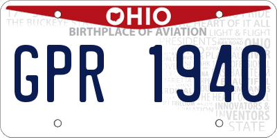 OH license plate GPR1940