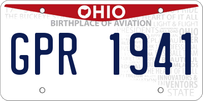 OH license plate GPR1941