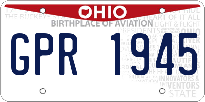 OH license plate GPR1945