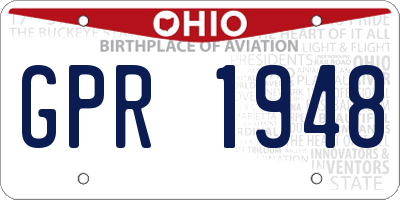 OH license plate GPR1948