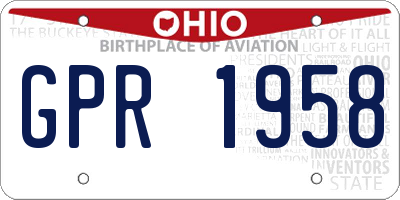 OH license plate GPR1958