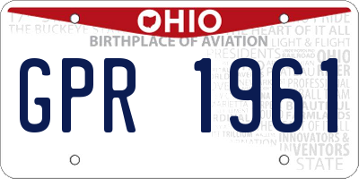 OH license plate GPR1961