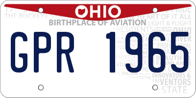 OH license plate GPR1965