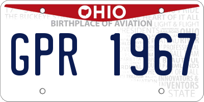 OH license plate GPR1967