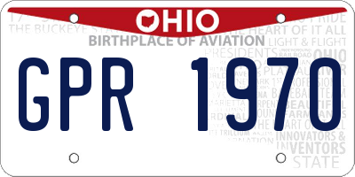 OH license plate GPR1970