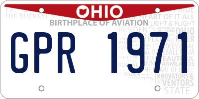 OH license plate GPR1971