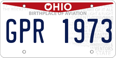 OH license plate GPR1973