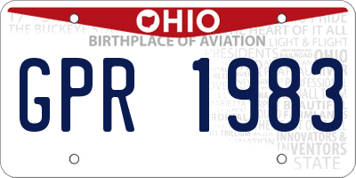 OH license plate GPR1983