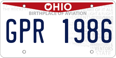 OH license plate GPR1986