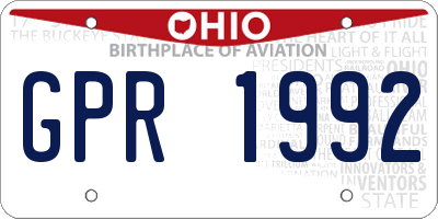 OH license plate GPR1992