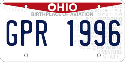 OH license plate GPR1996