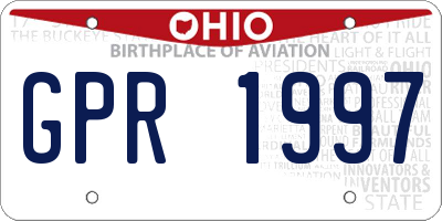 OH license plate GPR1997