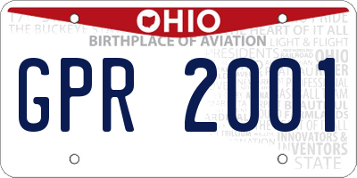 OH license plate GPR2001