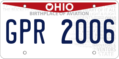 OH license plate GPR2006