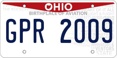 OH license plate GPR2009