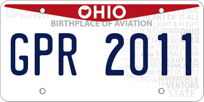 OH license plate GPR2011