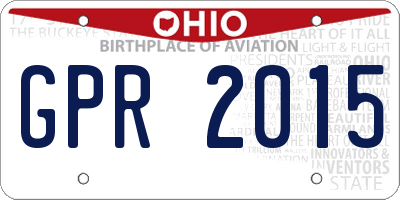 OH license plate GPR2015