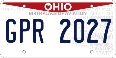 OH license plate GPR2027