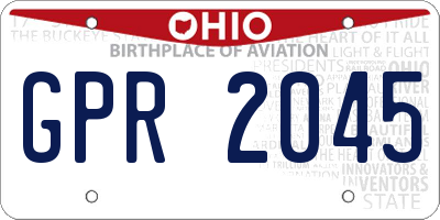 OH license plate GPR2045