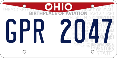 OH license plate GPR2047