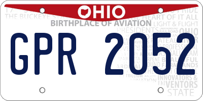 OH license plate GPR2052