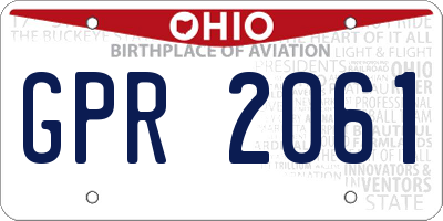 OH license plate GPR2061