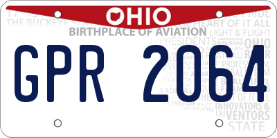OH license plate GPR2064