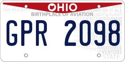 OH license plate GPR2098