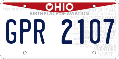 OH license plate GPR2107