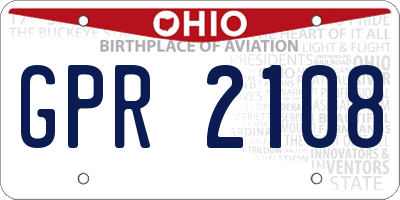 OH license plate GPR2108