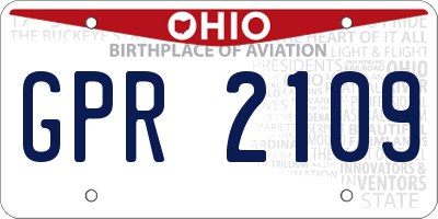 OH license plate GPR2109