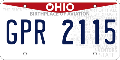 OH license plate GPR2115