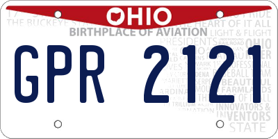 OH license plate GPR2121