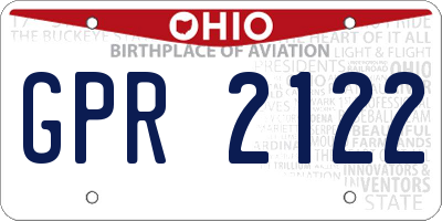 OH license plate GPR2122